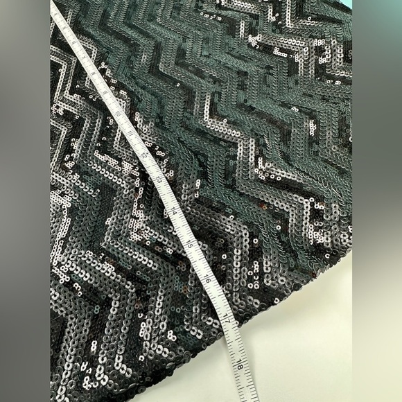 Evening black skirt leather and sequin, lined, size 4 (S) approx 26", NWT - Picture 9 of 11